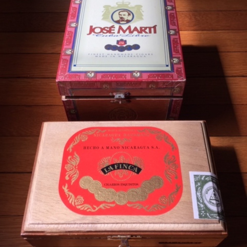 Vintage Wood Cigar Box Set of 2 Collectors Item